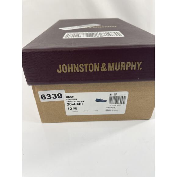 Johnston & Murphy Shoes Mens Size 12 Brown Beck Venetian Leather Loafers Slip On main image 4